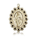 Miraculous Medal, 14 Karat Gold - 14 KT Yellow Gold