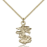 St. Michael the Archangel Medal, Gold Filled - Gold-tone