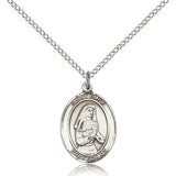 St. Emily De Vialar Medal, Sterling Silver, Medium - 18" 1.2mm Sterling Silver Chain + Clasp