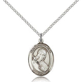 St. Philomena Medal, Sterling Silver, Medium - 18" 1.2mm Sterling Silver Chain + Clasp