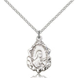 St. Theresa Medal, Sterling Silver - 18" 1.2mm Sterling Silver Chain + Clasp