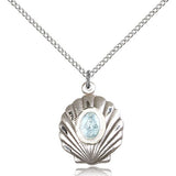 Miraculous Medal, Sterling Silver - 18" 1.2mm Sterling Silver Chain + Clasp