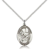 St. Mary Magdalene Medal, Sterling Silver, Medium - 18" 1.2mm Sterling Silver Chain + Clasp
