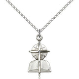 Southern Baptist Medal, Sterling Silver - 18" 1.2mm Sterling Silver Chain + Clasp