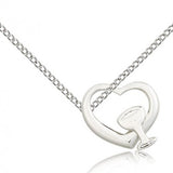 Heart Chalice Medal, Sterling Silver - 18" 1.2mm Sterling Silver Chain + Clasp