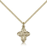 4 Way Cross Pendant, Gold Filled - Gold-tone