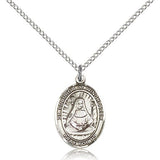 St. Edburga of Winchester Medal, Sterling Silver, Medium - 18" 1.2mm Sterling Silver Chain + Clasp