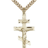 St. Andrew Medal, Gold Filled - 24" 2.4mm Gold Plated Endless Chain