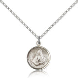 St. Frances Xavier Cabrini Medal, Sterling Silver - 18" 1.2mm Sterling Silver Chain + Clasp