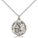 St. John the Baptist Medal, Sterling Silver - 18" 1.2mm Sterling Silver Chain + Clasp