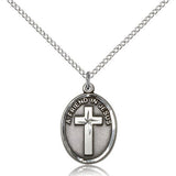 A Friend In Jesus Medal, Sterling Silver - 18" 1.2mm Sterling Silver Chain + Clasp