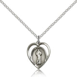 Divine Mercy Medal, Sterling Silver - 18" 1.2mm Sterling Silver Chain + Clasp