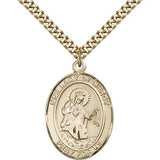 Our Lady of Mercy Medal, Gold Filled, Large - 24" 2.4mm Gold Plated Chain + Clasp