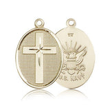 Navy Cross Pendant, 14 Karat Gold - 14 KT Yellow Gold