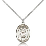 St. Lillian Medal, Sterling Silver, Medium - 18" 1.2mm Sterling Silver Chain + Clasp