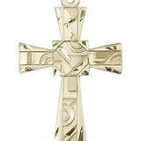 Mosaic Cross Pendant, 14 Karat Gold - 14 KT Yellow Gold