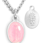 Child's Pink Miraculous Pendant, Sterling Silver with Chain - Sterling Silver