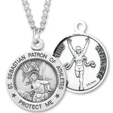 Round Boy's St. Sebastian Track Necklace With Chain