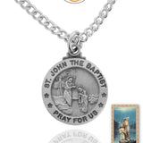 Round St. John The Baptist Medal and Prayer Card Set - Pack of 10