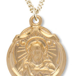 Women's 14kt Gold Over Sterling Silver Scapular Jesus Necklace+ 18 Inch Gold Plated Chain & Clasp - Gold-tone