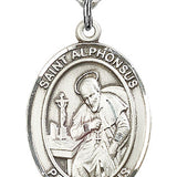 St. Alphonsus Medal, Sterling Silver, Large