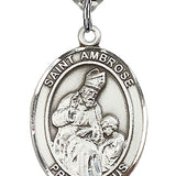 St. Ambrose Medal, Sterling Silver, Large