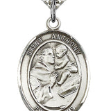 St. Anthony of Padua Medal, Sterling Silver, Large