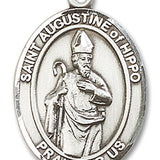 St. Augustine of Hippo Medal, Sterling Silver, Large - No Chain