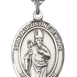 St. Augustine of Hippo Medal, Sterling Silver, Large