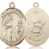 St. Brendan the Navigator/ Navy Medal, Gold Filled, Large - No Chain