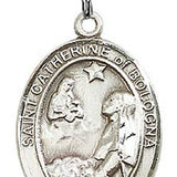St. Catherine of Bologna Medal, Sterling Silver, Large