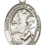 St. Catherine of Bologna Medal, Sterling Silver, Large - No Chain