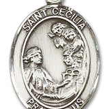 St. Cecilia Medal, Sterling Silver, Large - No Chain