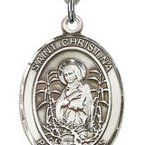 St. Christina the Astonishing Medal, Sterling Silver, Large