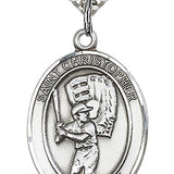 St. Christopher Baseball Medal, Sterling Silver, Large