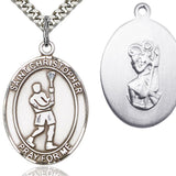 St. Christopher Lacrosse Medal, Sterling Silver, Large