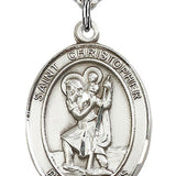 St. Christopher Medal, Sterling Silver, Large