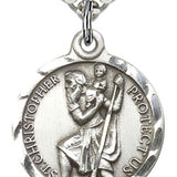 St. Christopher Medal, Sterling Silver