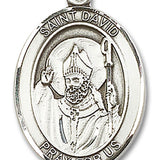 St. David of Wales Medal, Sterling Silver, Large - No Chain