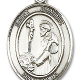 St. Dominic De Guzman Medal, Sterling Silver, Large - No Chain
