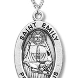 Women's St. Emily Necklace Oval Sterling Silver with Chain Options