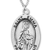 Women's St. Emma Necklace Oval Sterling Silver with Chain Options