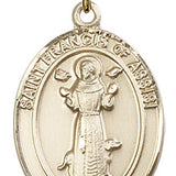 St. Francis of Assisi Medal, Gold Filled, Large