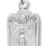 Women's Sterling Silver Saint Gabriel Miraculous Necklace with Chain Options - 18" 1.8mm Sterling Silver Chain + Clasp