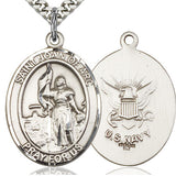 St. Joan of Arc Navy Medal, Sterling Silver, Large