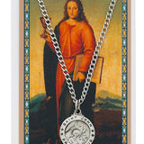 St. John the Apostle Medal and Prayer Card Set - Silver tone