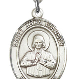 St. John Vianney Medal, Sterling Silver, Large