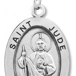 St. Jude Medal Sterling Silver - 24" Sterling Silver Chain + Clasp
