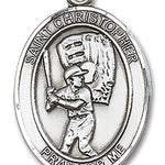St. Martin of Tours Medal, Sterling Silver, Large - No Chain