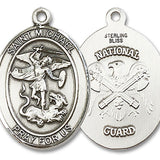 St. Michael National Guard Medal, Sterling Silver, Large - No Chain